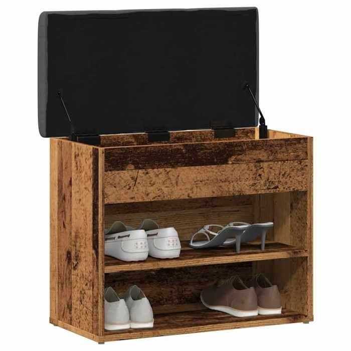 VidaXL Banc à chaussures vieux bois 62x32x50 cm bois d'ingénierie, banc, banc de rangement, siège de couloir 857629