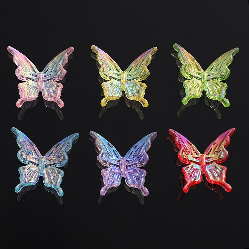 Pack Of 20 Colorful Butterfly Beads for Jewelry Making and Craft Projects Loose Spacer Beads for Necklaces Bracelets