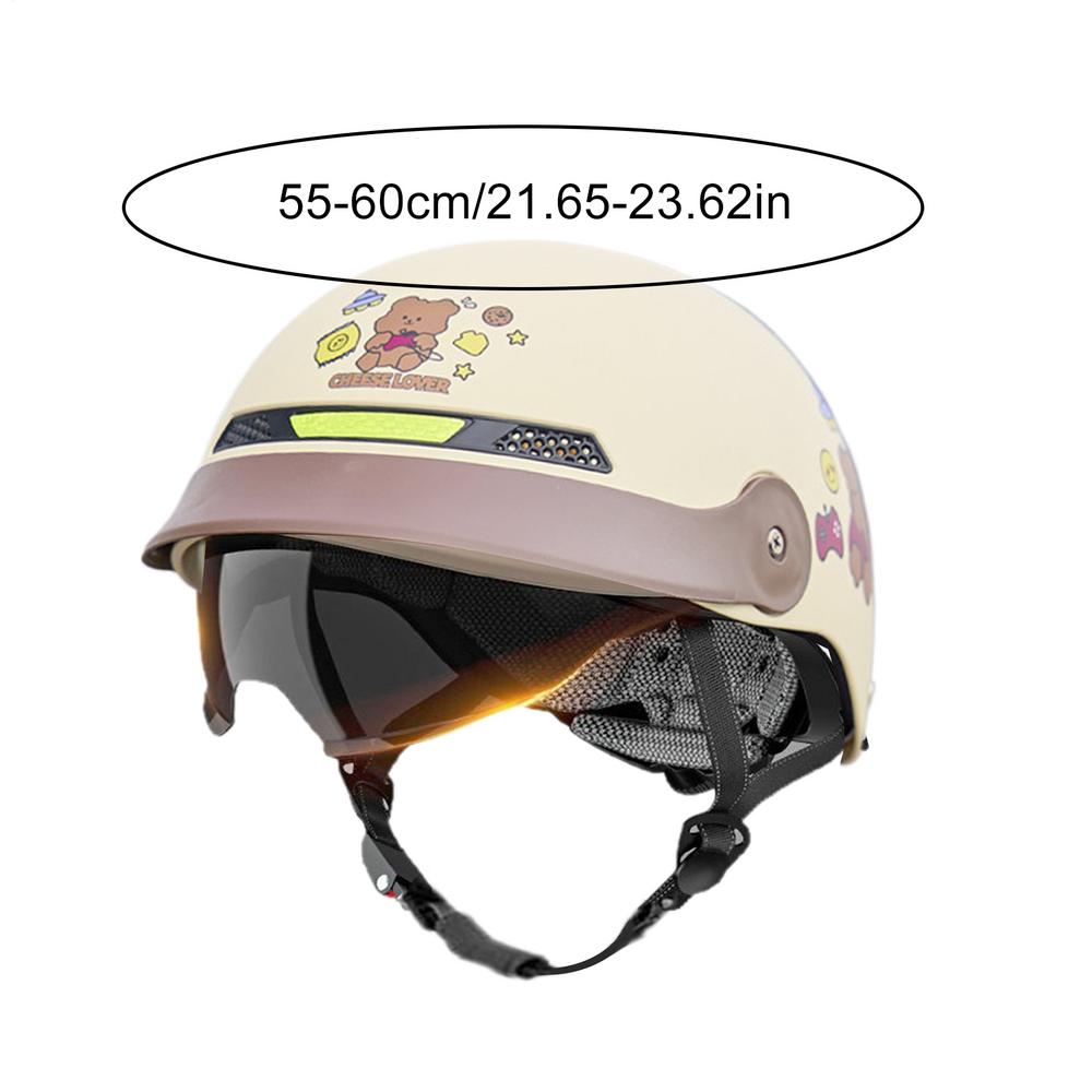 Motorcycle Half Helmet Scooter Helmet With Sun Visor Protective Gear With Quick Release Buckle For Men Women Cycling Mountain