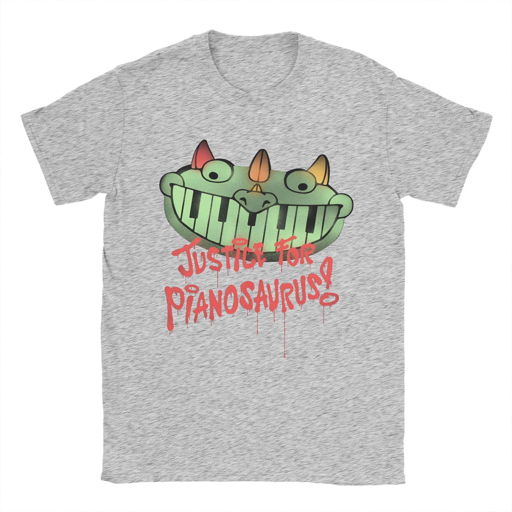 

Парна футболка Justice For Pianosaurus Футболки з піаніно-динозавром Харадзюку Poppys Літня футболка Y2K Смішний одяг з чистої бавовни XL