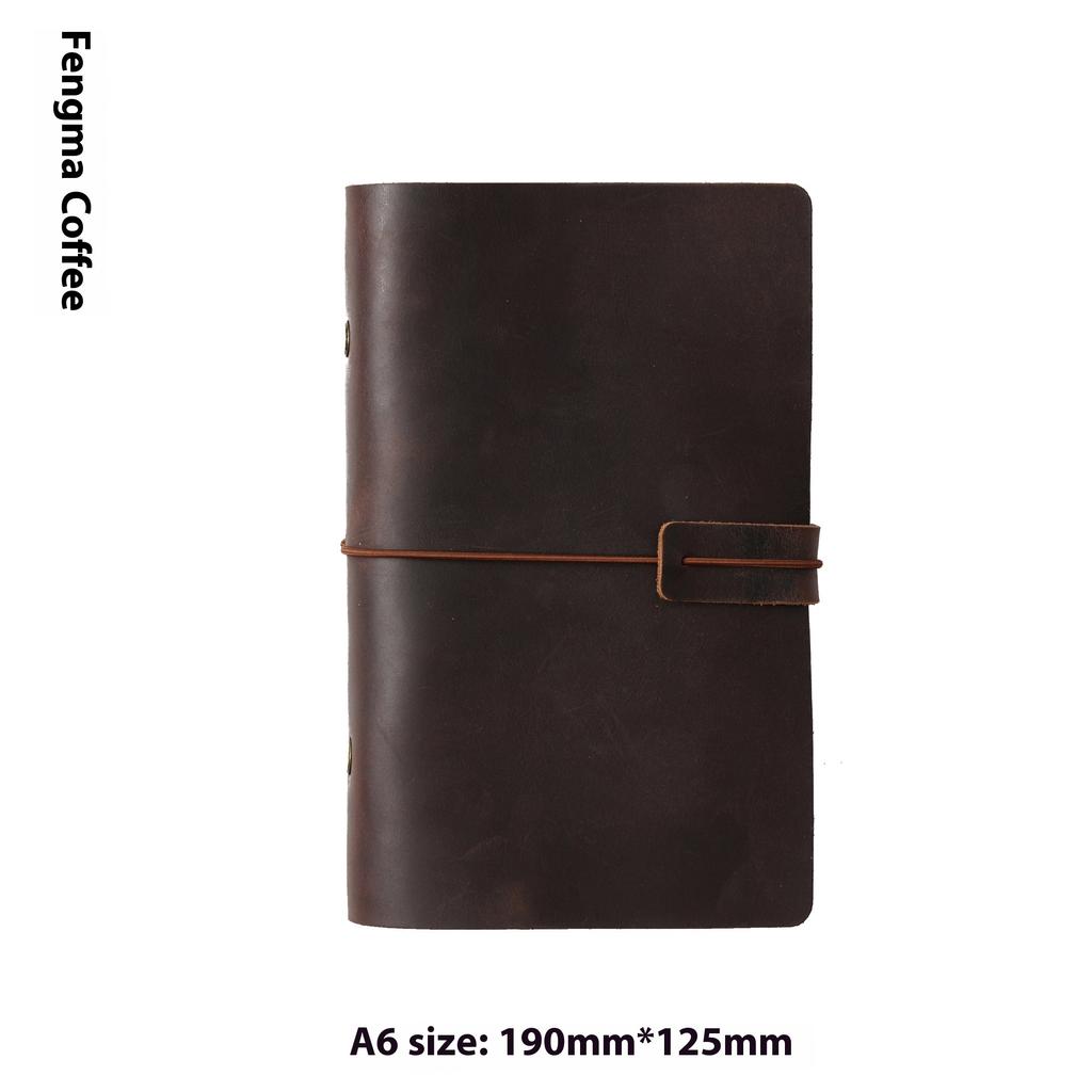 Handmade First Layer Cowhide Book Genuine Leather Hand Account Binder Notebook Retro Nostalgic Travel Diary