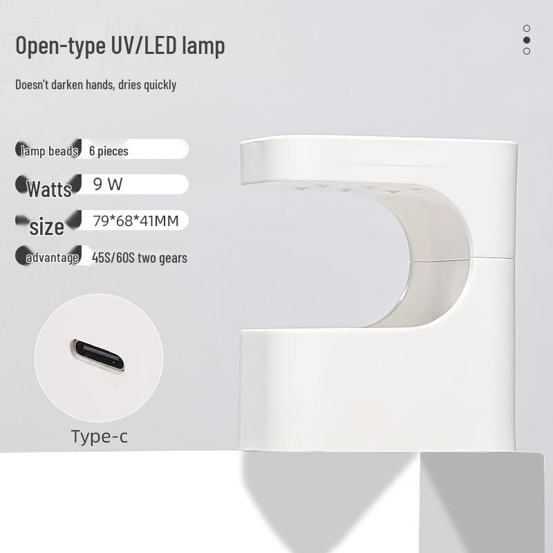 

Портативная перезаряжаемая УФ светодиодная лампа для сушки ногтей: Быстросохнущий, Не чернеет, Для домашнего использования для гель-лака и накладных ногтей Plug-in Model