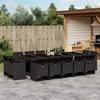 VidaXL Garden Dining Set 15 Pcs Cushions Black Braided Resin 3277818