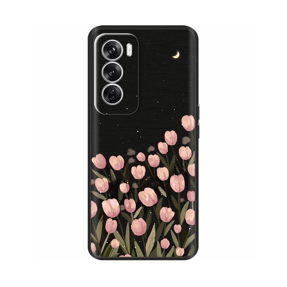 Silicone Case For OPPO Reno 12 Phone Cases Lovely Cat Cover Reno12 5G Soft Liquid Silicon Back Cover For OPPO Reno 12 Pro 5G