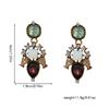 Charm Female White Red Zircon Stone Drop Earrings Cute Trendy Bridal Gold Color Dangle Wedding  For Women
