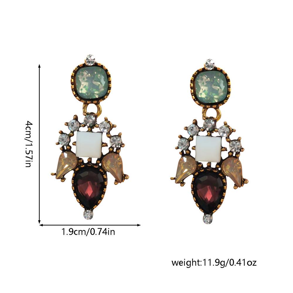 Charm Female White Red Zircon Stone Drop Earrings Cute Trendy Bridal Gold Color Dangle Wedding  For Women