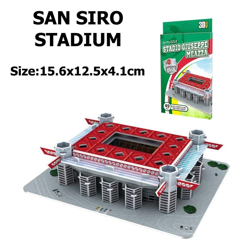 Desktop Ornaments Football Field Model Fans Souvenir DIY Paper Puzzle Table Games 3D Building Stadium Assembly Simulation TMZ