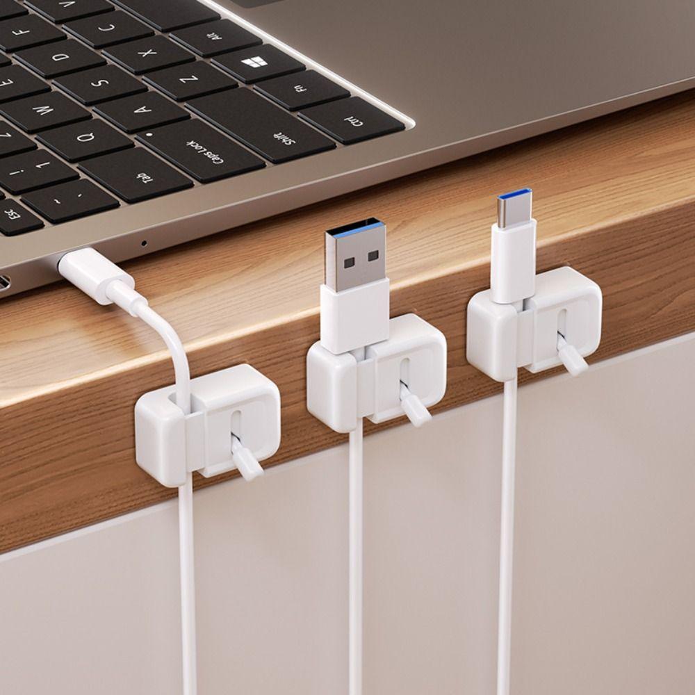

4Pcs Self-adhesive Desktop Cord Holder Multifunctional Cable Organizer Holder New Cable Management 4Pcs білий