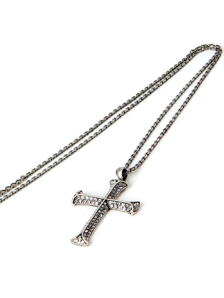 Truepenny Tru-N407 Stone Cross Necklace