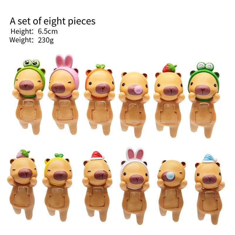 Frog Cartoon Cute Rabbit Headband Sleeping Cap Capybara Model Ornament Figurine