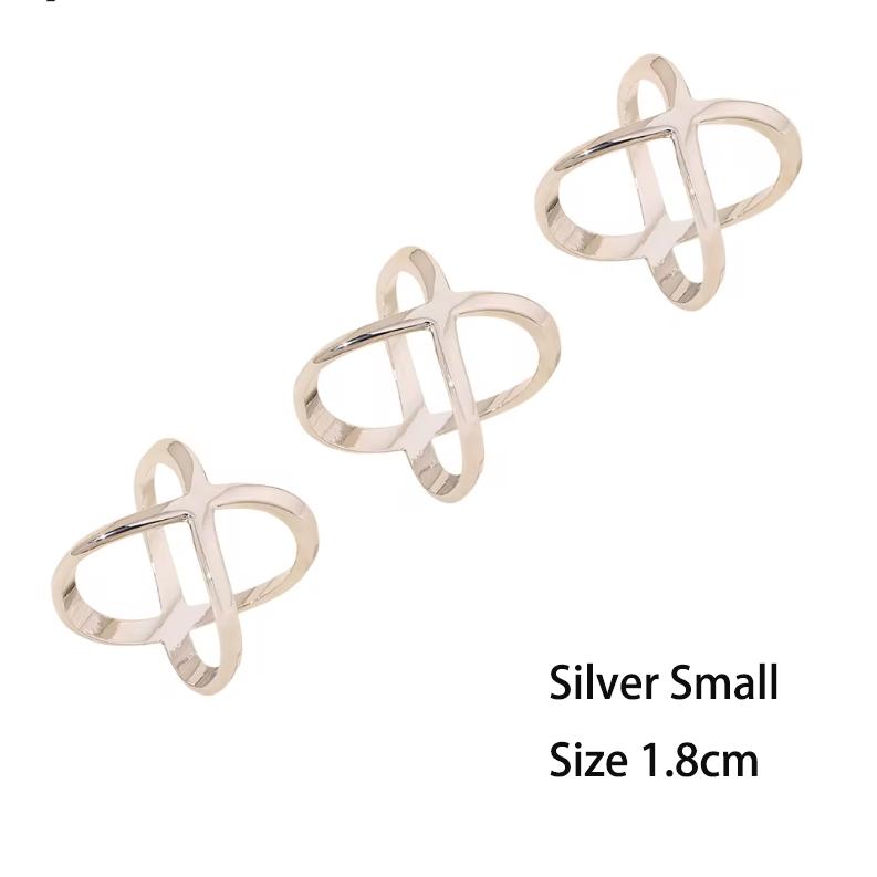 

3PCS Metal Simple X Shape Gold Color Scarf Buckle Clip for Women Multi-purpose Cross Hollow Scarf Shawl Decorative Buckle Gifts