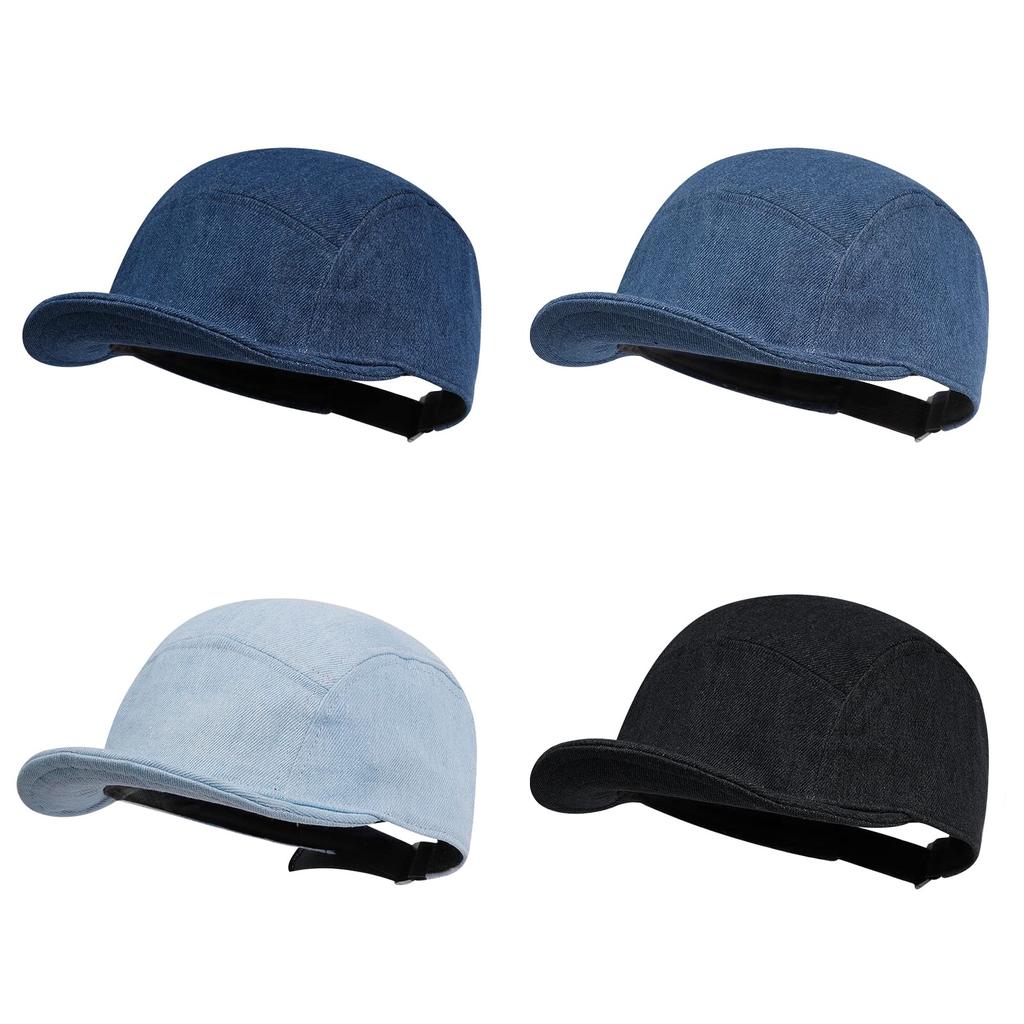 Croogo Denim Umpire Short Solid Simple Perfect for Outdoor and Tennis Men's Cap, Brim, Soft, Breathable, Color, Design, Activities, Skateboarding,