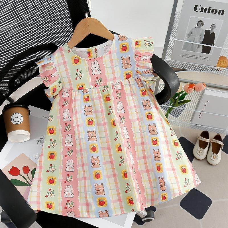 Girls Summer Cotton Floral Dress Thin Princess Cute Baby Girl Party Dress Casual Beach Sundress For Kids