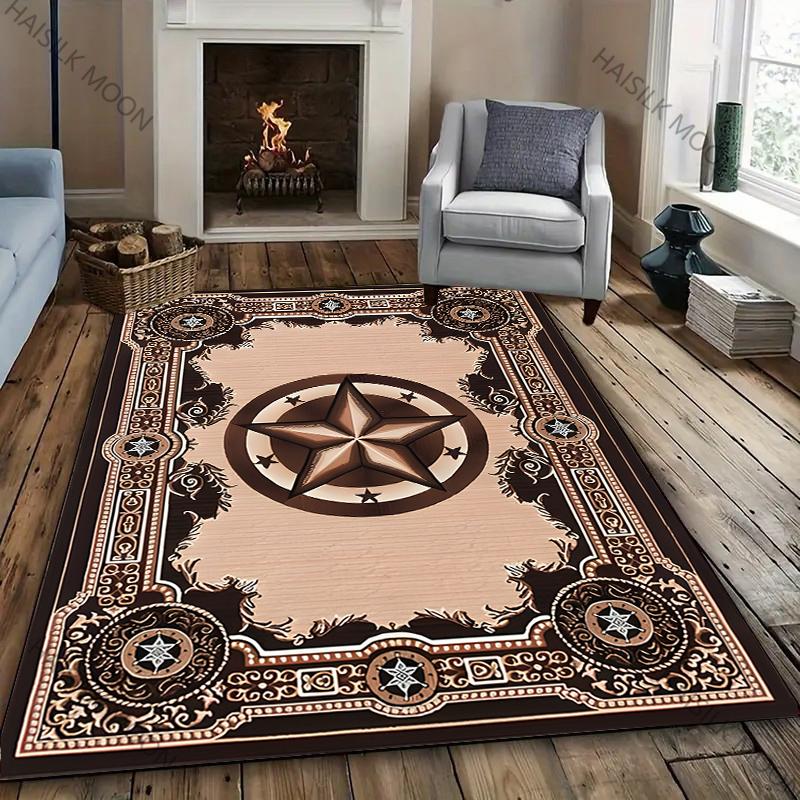 3D Vintage Pentagram Printed Carpet New Release! Rug for Living Rooms Bedrooms, Office Areas, Durable Machine Washable Mat Gifts