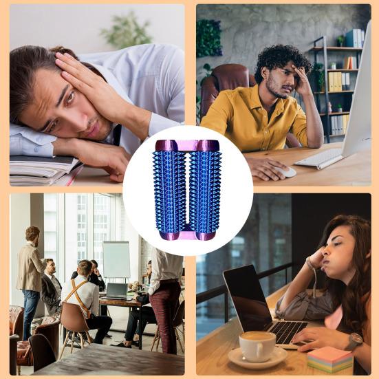 3D Printed Spiky Roller Fidget Toy Anxiety Stress Relief Kids Teens Adults Handheld Bumpy Rolling Massage Stick Portable Double-Rows Roller Sensory