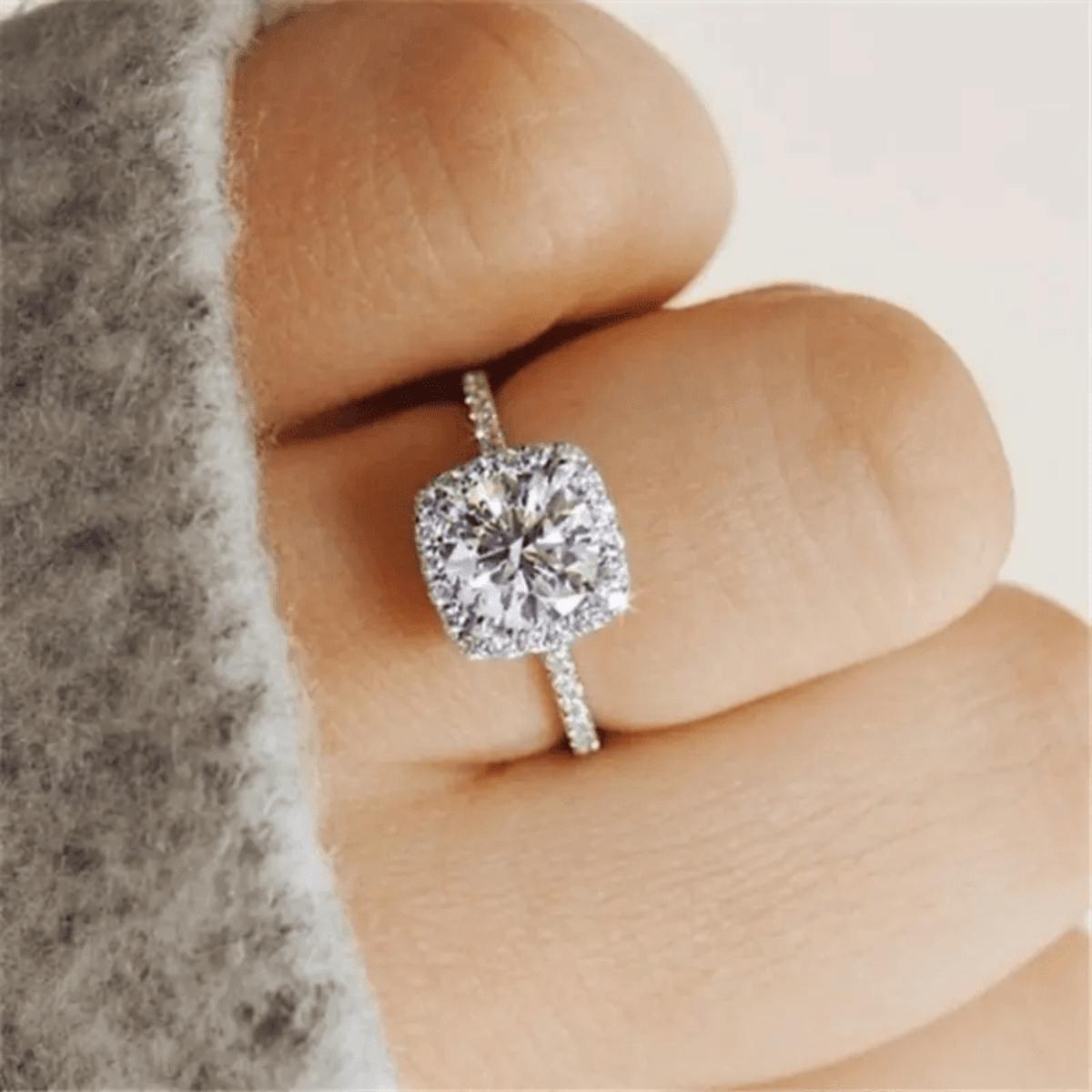 

1pc Women s Fashionable Synthetic Zircon Ring, Elegant Ring, Suitable for Daily Wear, Weddings, Valentine s Day Gift Giving 11 срібний