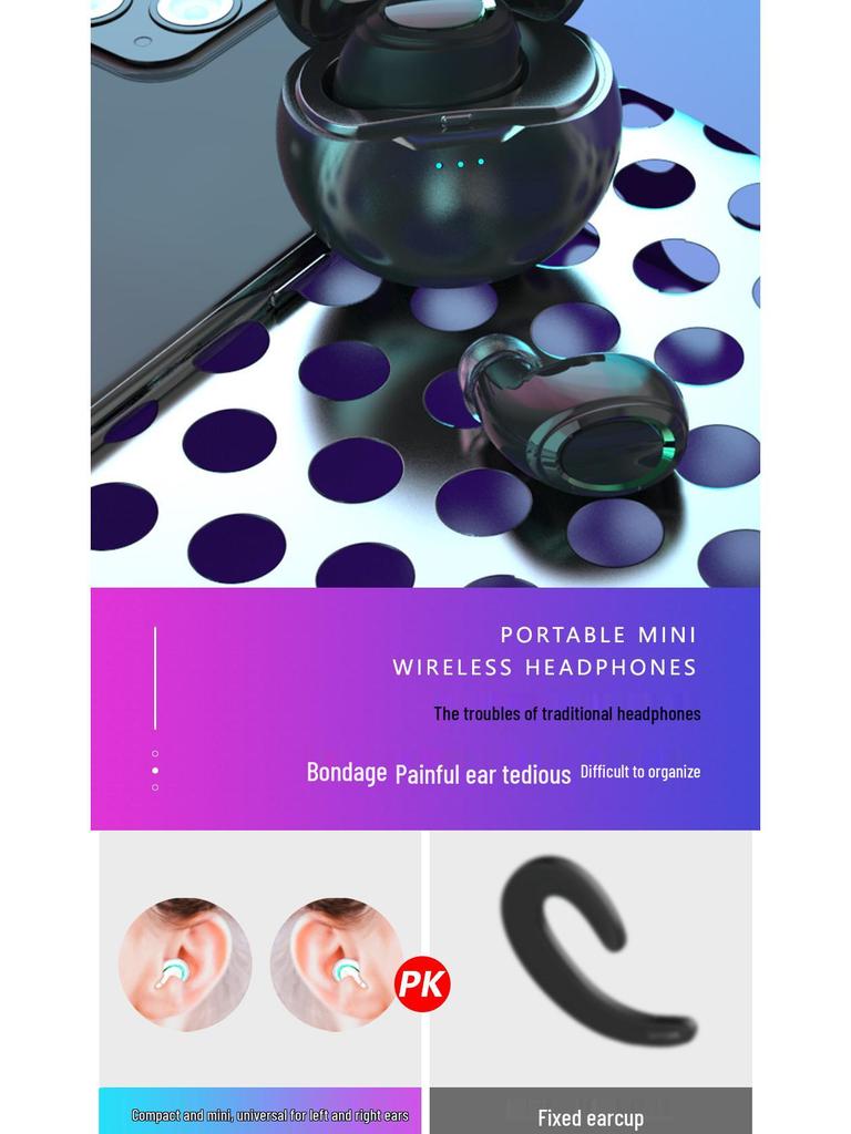 Wireless Bluetooth In-Ear Earbuds with Super Long Battery Life