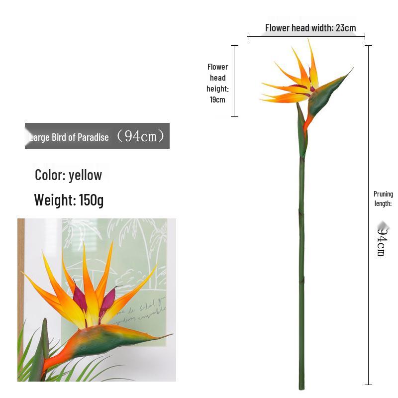Soft Touch Bird of Paradise Artificial Flower - Large Strelitzia Stem