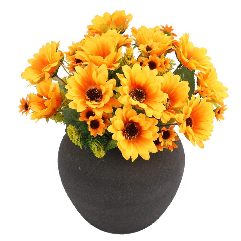 7 Forks Artificial Sunflower Bouquet Silk Sunflower Bunch Flowers Bulk for Home Wedding Decorations