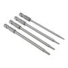 Alloy Steel Screwdriver Bits Silver Quick Connection 4pcs Magnetic Head