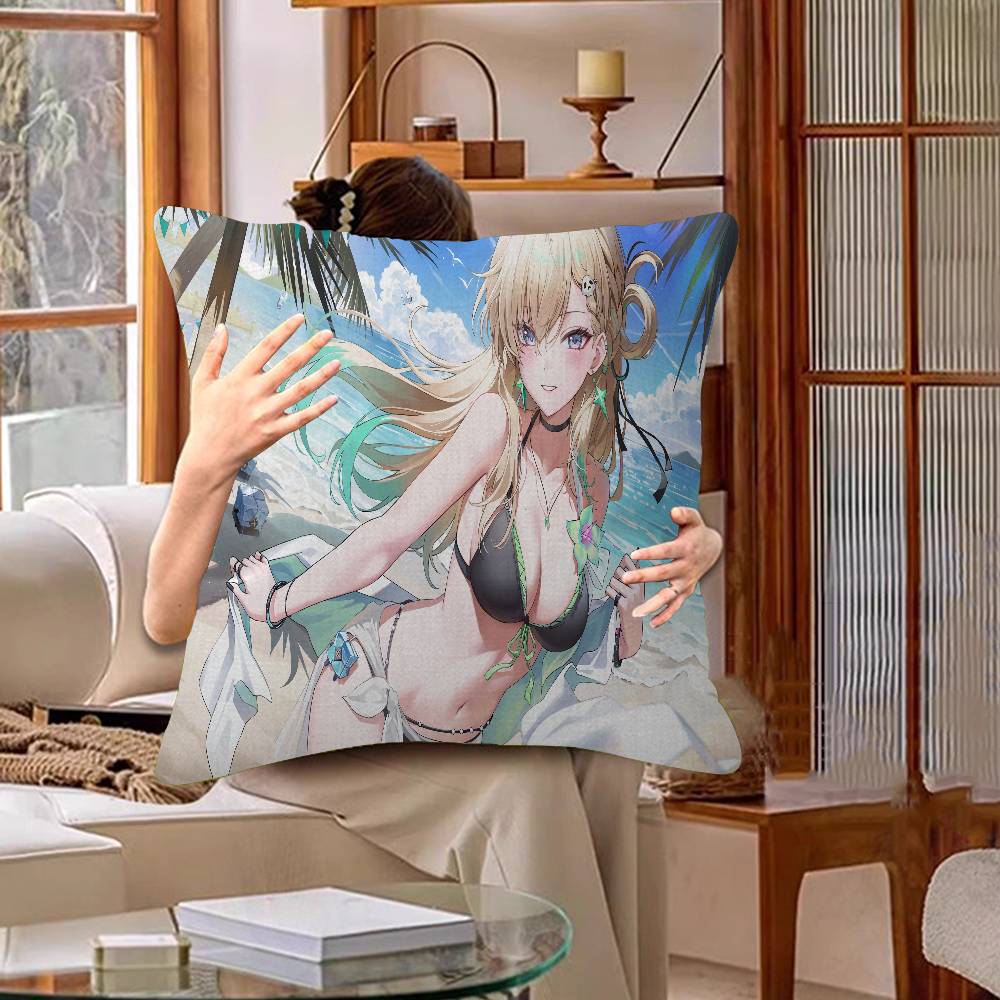 Lynae Mornye Pretty Anime Pillow Cushion Cover Pillowcase Living Room Sofa Home Decor Customized
