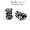 2 Stück Totenkopf Krieger Helm Abstandshalter Perlen Anhänger Haarzopf Dreadlock Bartperlen Paracord Seil Messerperlen für Armband DIY Schmuck
