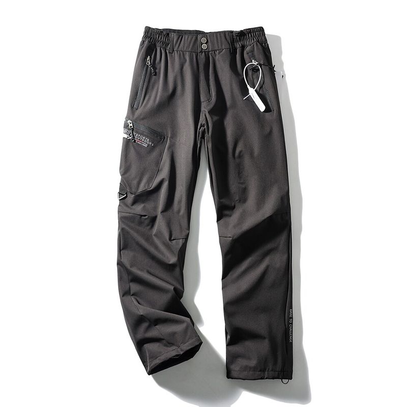 Niaojia Outdoor Function Hiking American Cargo Pants Men s Fall and Winter Velvet Pants Thickened Charging Pants Export Men s Pants Black 3XL