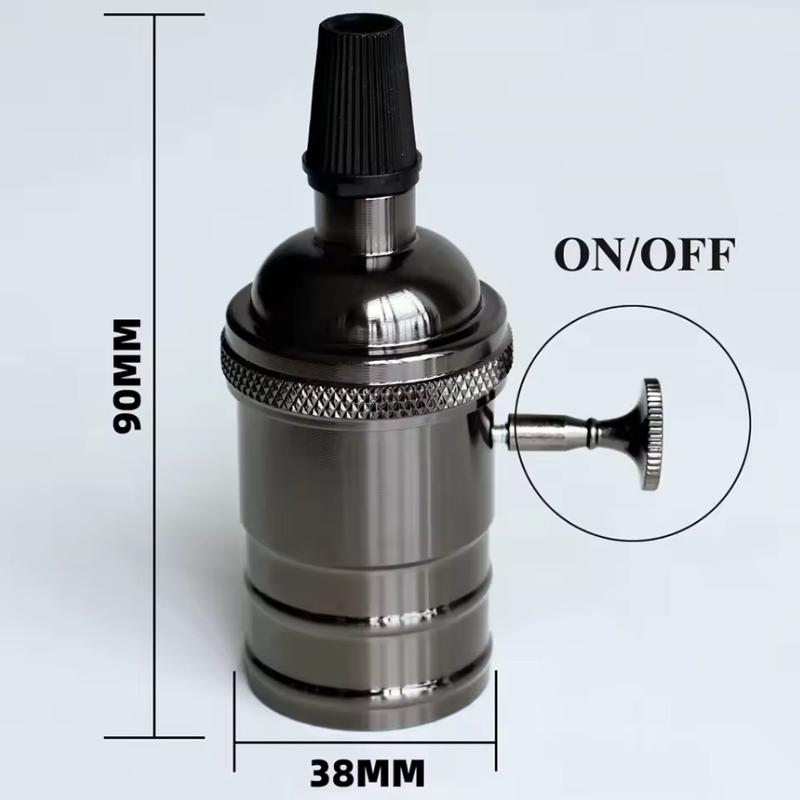 DIY Vintage E27 Lamp Base Copper holder With Switch Edison Vintage Lighting Screw Socket Antique Aluminum Lamp Holder Fixture