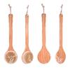 Bamboo Body Brush for Shower Long Handle Back Scrubber Natural Wood Bath Brush 40cm