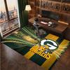 Green Bay Packers Personalized Crystal Velvet Carpet, Customized Name Text Soft Anti‑Slip Rug for Living Room Bedroom