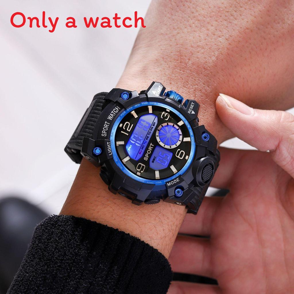 Mens Multifunction Outdoor Tactical Waterproof Watch With Night Glow For Teens And Students