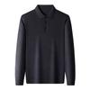 Autumn Base Shirt Lapel Slim Top Men's Korean Casual Men's Sweater Solid Color Long Sleeve T-shirt Polo Shirt
