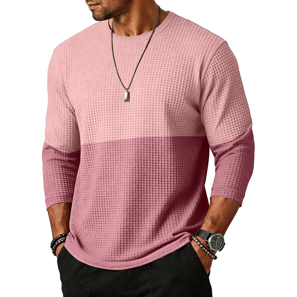 Herre Sport Fritid Waverg Rund Hals Trekvartærmet T-shirt