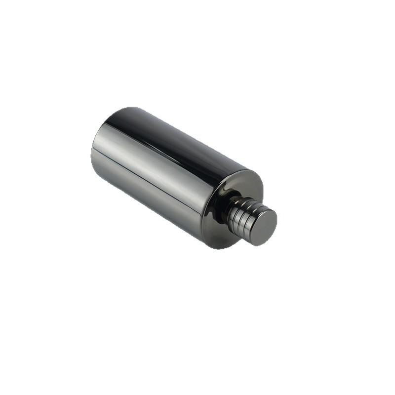 Gold Electroplated Black Hip Flask: 304 Stainless Steel, Cylindrical Baijiu Bottle, 1-2 Jin Maotai Style.