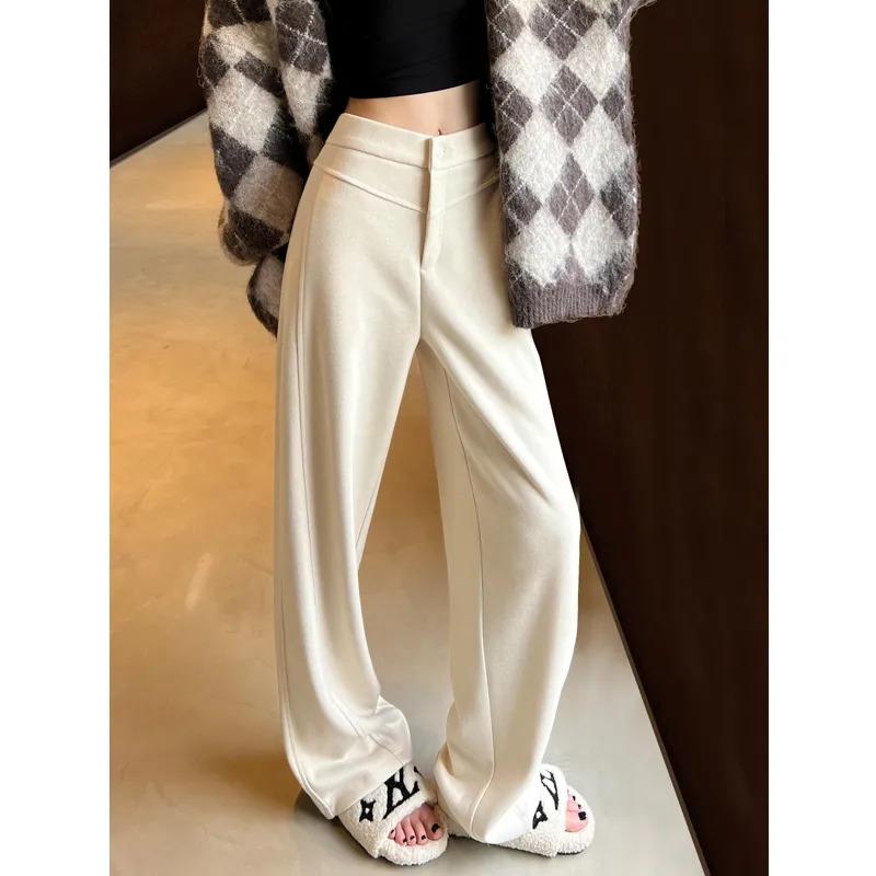 Suit Banana for Women In Autumn Winter Narrow Wide-leg Pants Casual Draped Straight Wool Scimitar