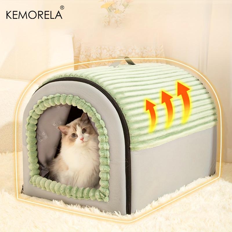 Winter Enclosed Pet Bed Thickened Portable Dog House & Cat Tent with Washable Bedding Needed Bed for Small Medium Large Dogs