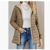 Autumn and Winter Thickened Plus Velvet Hooded Mid-length Slim-fit Warm Lamb Fleece Cotton Coat Women's Jacket
