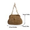 Yogodlns Summer Straw Weaving Crossbody Bag Fashionable Shell Bag Women's Chain Strap Shoulder Bag