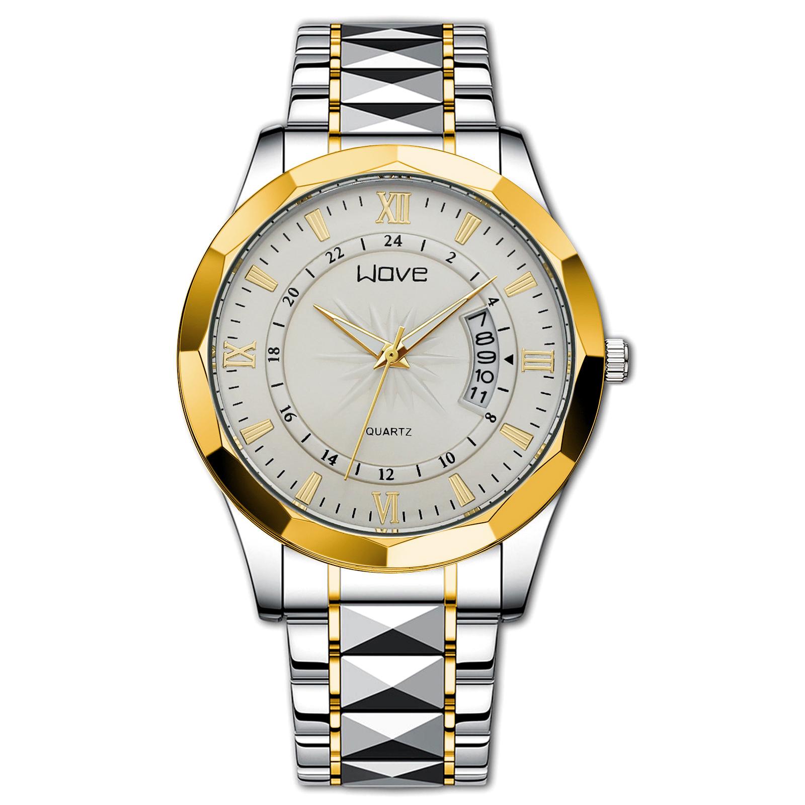 Luminous Calendar Men S Watch, Steel Belt Business Men S Watch, Simple Quartz Watch Men S Watch Couple Watch bare watch