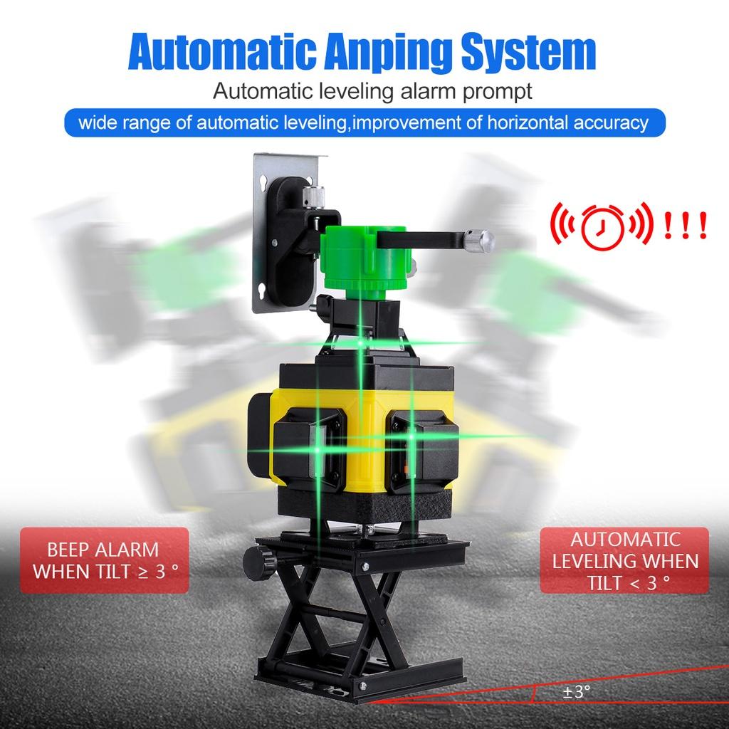 16/12/8 Lines Laser levels APP Control 4D/3D 360 Horizontal&Vertical Cross Self-Leveling Green Beam Measure Tool With 2 Battery