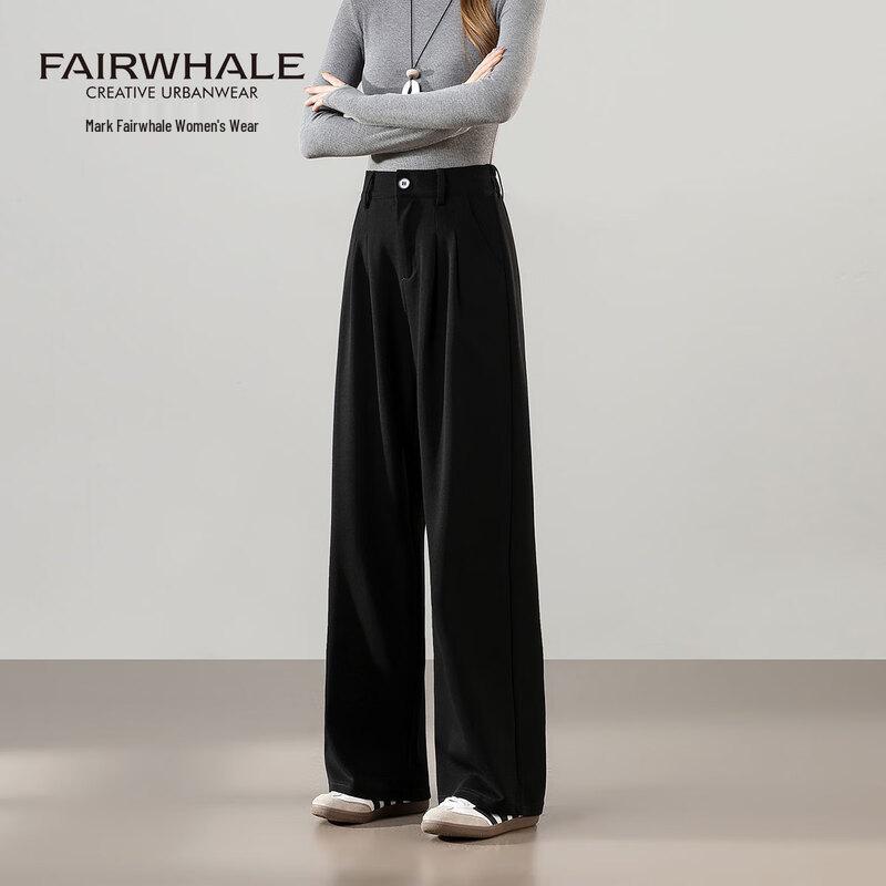 Mark Fairwhale Women's High-Waist Draped Wide-Leg Casual Pants