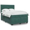 VidaXL Slatted Bed Base and Mattress Dark Green 140x190cm Velvet 3290915
