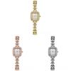 Classic Square Ladies Quartz Watch With Alloy Band For Casual Wear