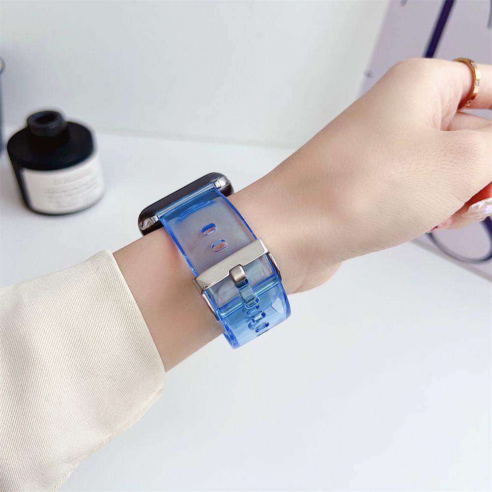Gelee Transparentes Armband für Apple Watch S10-Silikon Glacier Sport Ersatz-Uhrenarmband für iWatch 10/9/8/7/6/5/4/3/2/1/Se/Ultra/Ultra2 49mm 46mm
