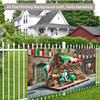 The Italian themed street market background fabric is perfect for families, gardens, and courtyard anniversary celebrations