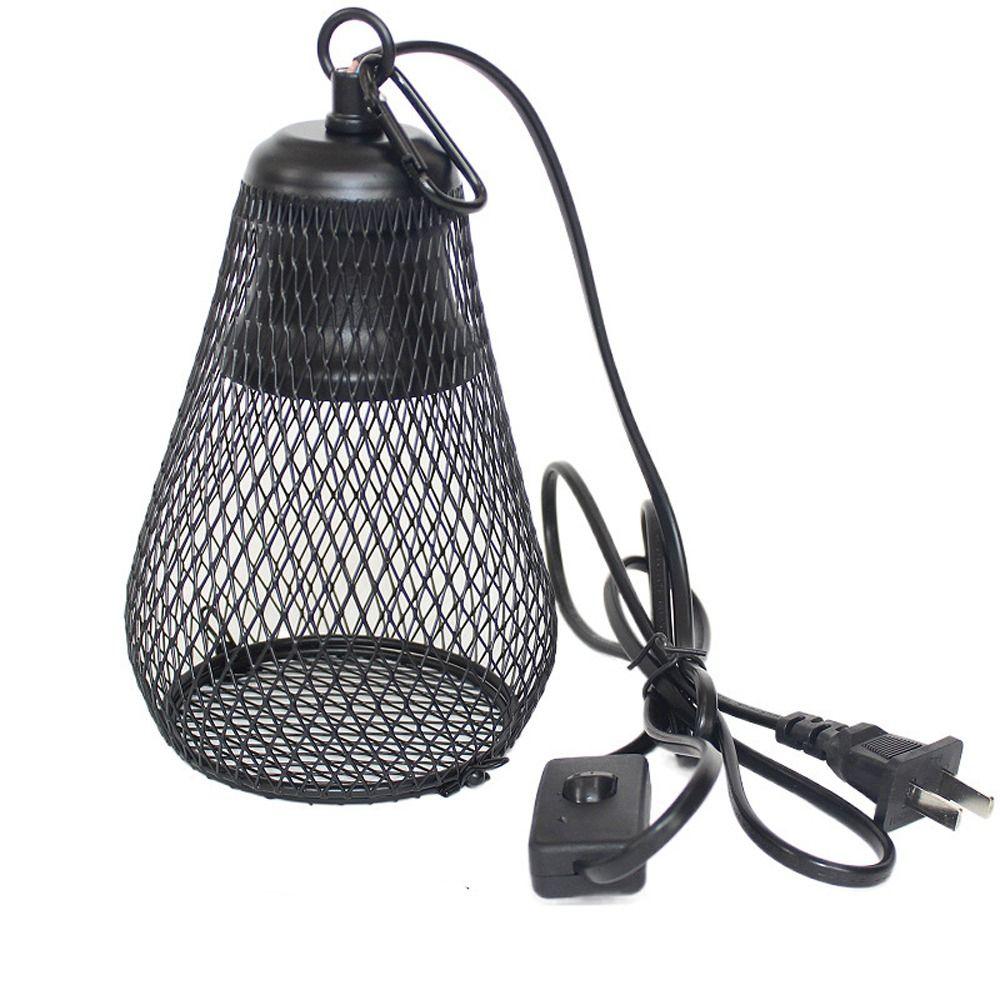 Ceramic Heat Emitter Pet Heating Lampshade Iron Mesh Dome Double Cage Reptile Heat Lampshade E27 Bulb Holder
