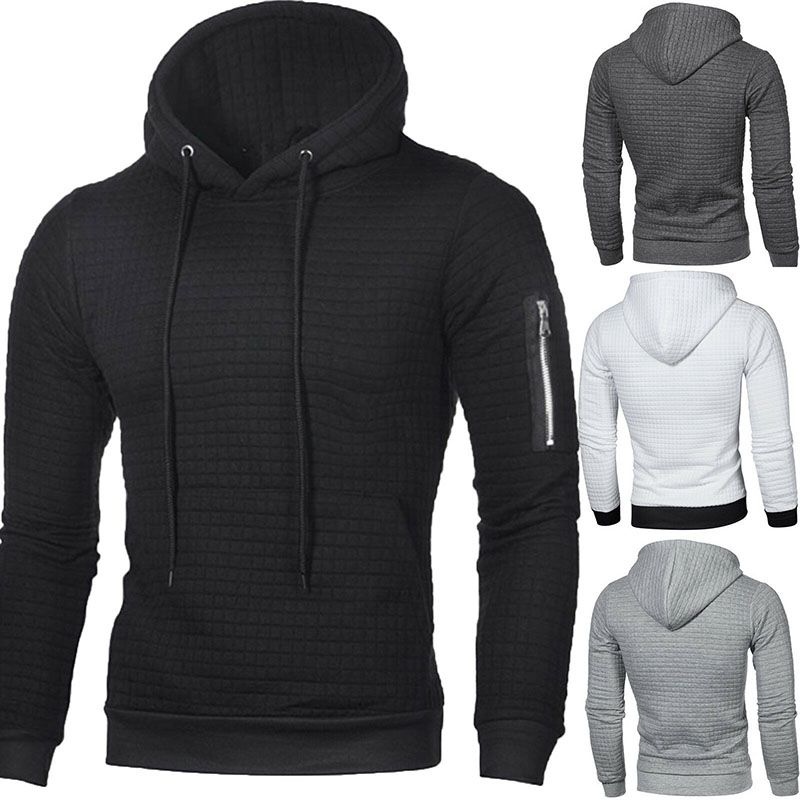 Fashionable Men's Plain Hooded Hoodie Sweatshirt Jacket Perfect For Running And Outdoor Activities