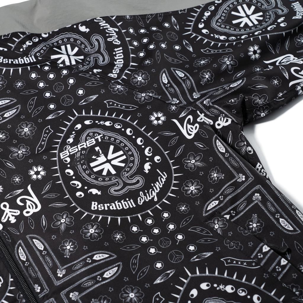 Bsrabbit Artistic Hooded Jacket Paisley Black