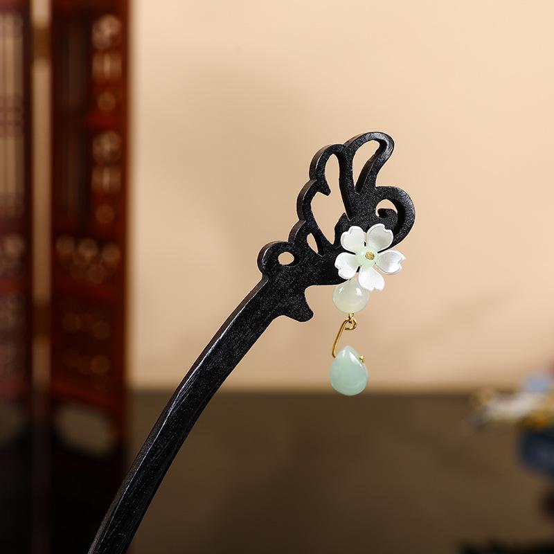 Antique-Style Wooden Hairpins: Chinese Qipao & Hanfu Headdress Accessories, Handmade for Hair Styling