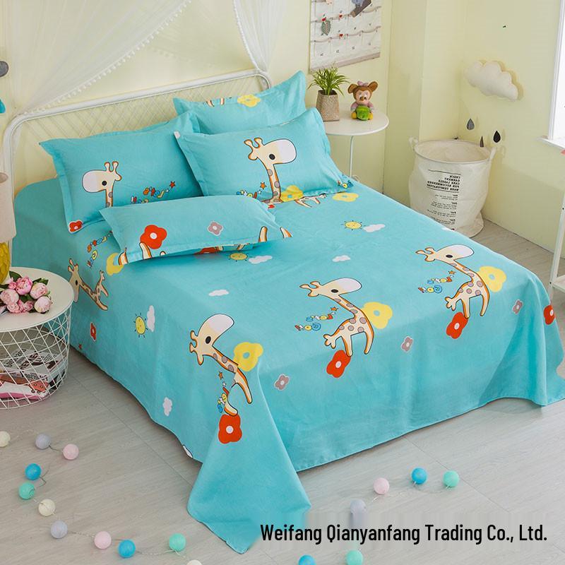 Soft and Skin-friendly Single Print Duvet Cover & Brushed Bed Sheet - 1.5 Meter